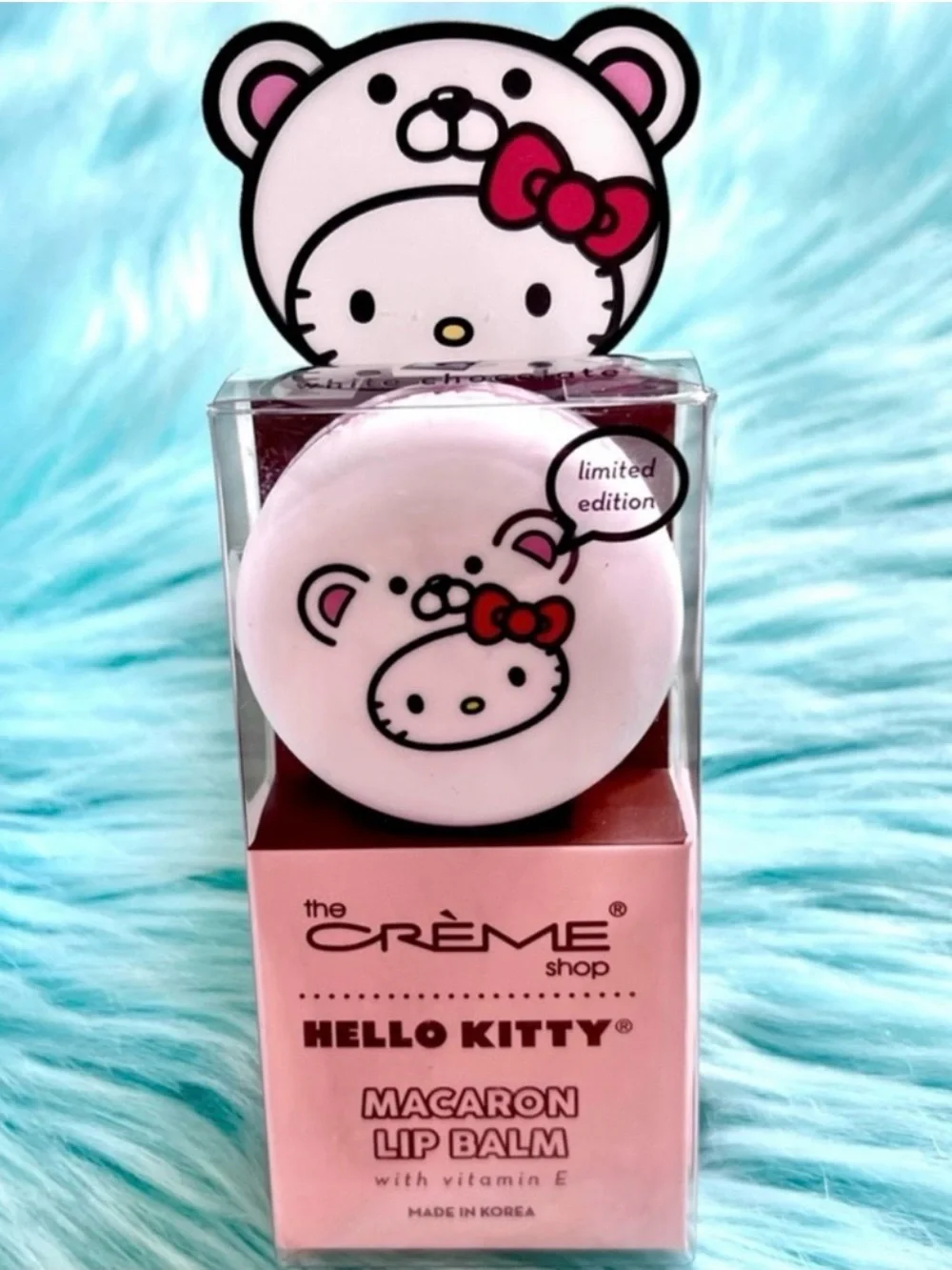 Crème Shop X Sanrio White Chocolate Limited Edition Hello Kitty Macaron Lip Balm